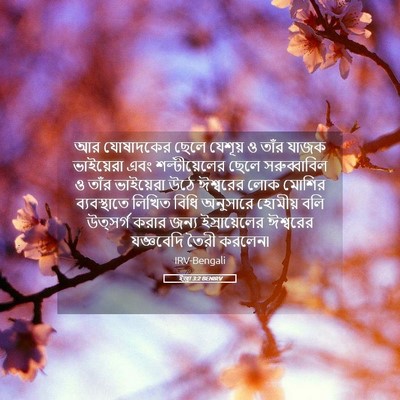 Picture 05 - ইজ্ৰা 3:2 BENIRV - আর যোষাদকের ছেলে - Bible Verse Picture