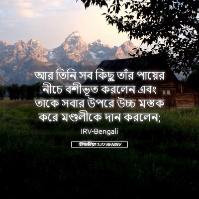 Picture 05 - ইফিচীয়া 1:22 BENIRV - আর তিনি সব কিছু - Bible Verse Picture