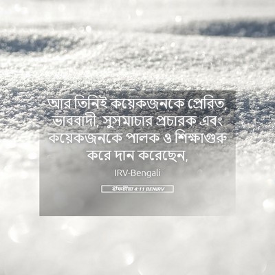 Picture 05 - ইফিচীয়া 4:11 BENIRV - আর তিনিই - Bible Verse Picture