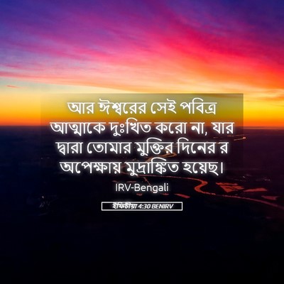 Picture 05 - ইফিচীয়া 4:30 BENIRV - আর ঈশ্বরের সেই - Bible Verse Picture