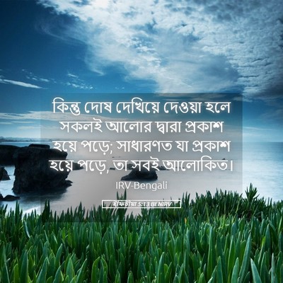 Picture 05 - ইফিচীয়া 5:13 BENIRV - কিন্তু দোষ - Bible Verse Picture