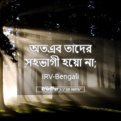 Picture 05 - ইফিচীয়া 5:7 BENIRV - অতএব তাদের সহভাগী - Bible Verse Picture