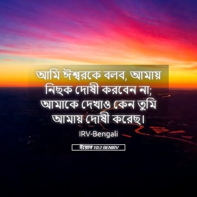 Picture 05 - ইয়োব 10:2 BENIRV - আমি ঈশ্বরকে বলব, - Bible Verse Picture