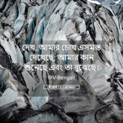 Picture 05 - ইয়োব 13:1 BENIRV - দেখ, আমার চোখ - Bible Verse Picture