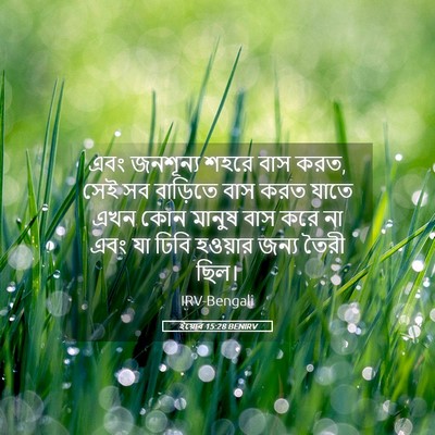 Picture 05 - ইয়োব 15:28 BENIRV - এবং জনশূন্য শহরে - Bible Verse Picture
