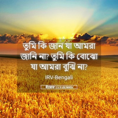 Picture 05 - ইয়োব 15:9 BENIRV - তুমি কি জান যা আমরা - Bible Verse Picture