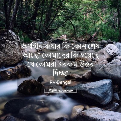 Picture 05 - ইয়োব 16:3 BENIRV - অর্থহীন কথার কি - Bible Verse Picture