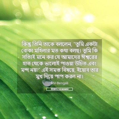 Picture 05 - ইয়োব 2:10 BENIRV - কিন্তু তিনি তাকে - Bible Verse Picture
