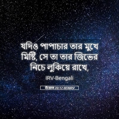 Picture 05 - ইয়োব 20:12 BENIRV - যদিও পাপাচার তার - Bible Verse Picture