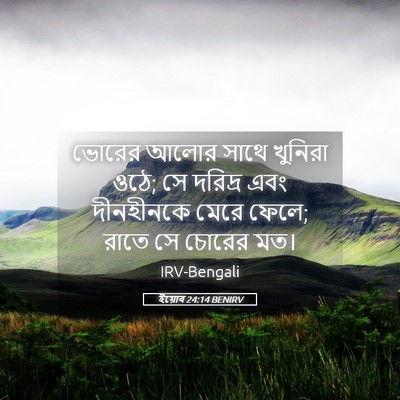 Picture 05 - ইয়োব 24:14 BENIRV - ভোরের আলোর সাথে - Bible Verse Picture