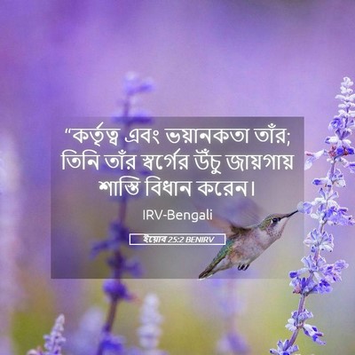 Picture 05 - ইয়োব 25:2 BENIRV - “কর্তৃত্ব এবং - Bible Verse Picture