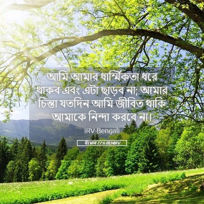 Picture 05 - ইয়োব 27:6 BENIRV - আমি আমার - Bible Verse Picture