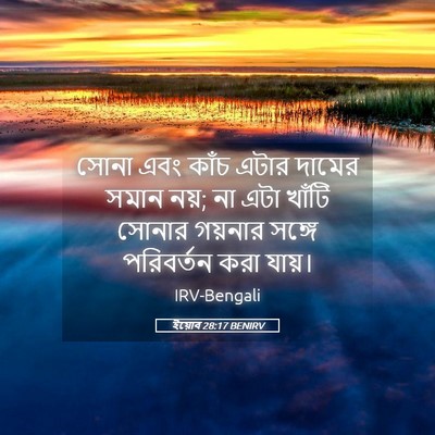 Picture 05 - ইয়োব 28:17 BENIRV - সোনা এবং কাঁচ এটার - Bible Verse Picture