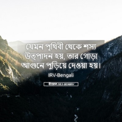 Picture 05 - ইয়োব 28:5 BENIRV - যেমন পৃথিবী থেকে - Bible Verse Picture