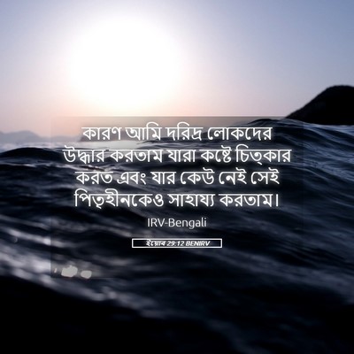 Picture 05 - ইয়োব 29:12 BENIRV - কারণ আমি দরিদ্র - Bible Verse Picture