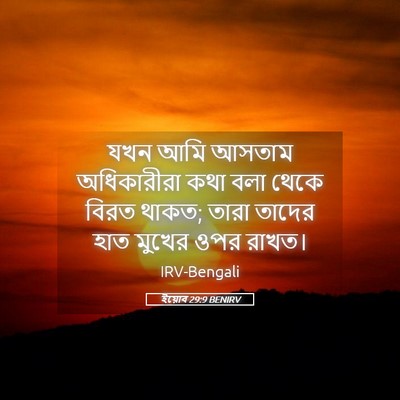 Picture 05 - ইয়োব 29:9 BENIRV - যখন আমি আসতাম - Bible Verse Picture