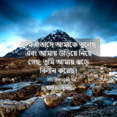 Picture 05 - ইয়োব 30:22 BENIRV - তুমি বাতাসে আমাকে - Bible Verse Picture