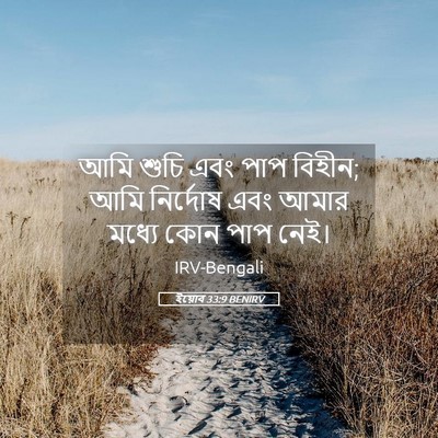 Picture 05 - ইয়োব 33:9 BENIRV - আমি শুচি এবং পাপ - Bible Verse Picture
