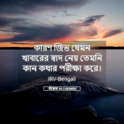 Picture 05 - ইয়োব 34:3 BENIRV - কারণ জিভ যেমন - Bible Verse Picture