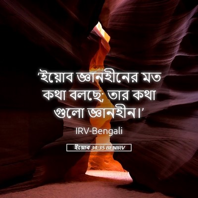 Picture 05 - ইয়োব 34:35 BENIRV - ‘ইয়োব জ্ঞানহীনের - Bible Verse Picture