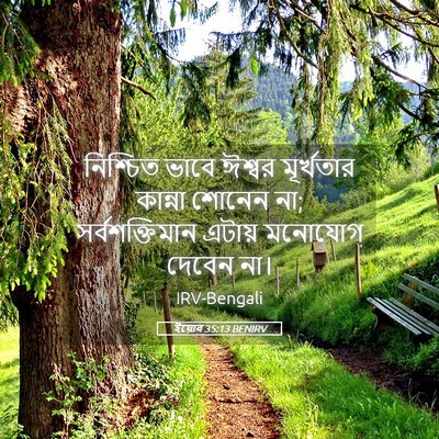 Picture 05 - ইয়োব 35:13 BENIRV - নিশ্চিত ভাবে - Bible Verse Picture