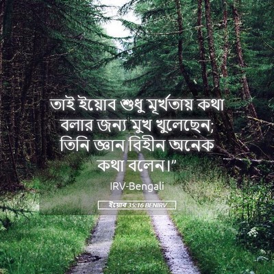 Picture 05 - ইয়োব 35:16 BENIRV - তাই ইয়োব শুধু - Bible Verse Picture