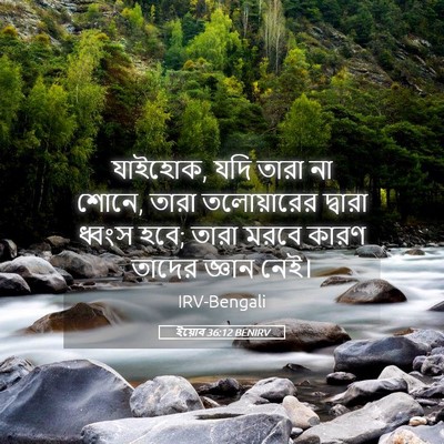Picture 05 - ইয়োব 36:12 BENIRV - যাইহোক, যদি তারা না - Bible Verse Picture