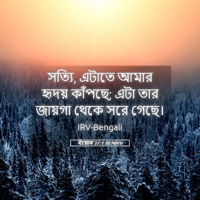 Picture 05 - ইয়োব 37:1 BENIRV - সত্যি, এটাতে আমার - Bible Verse Picture