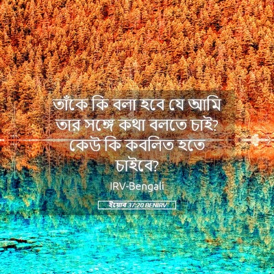 Picture 05 - ইয়োব 37:20 BENIRV - তাঁকে কি বলা হবে যে - Bible Verse Picture