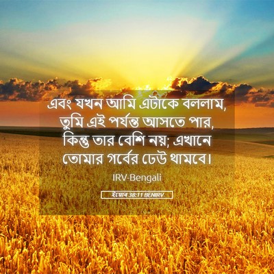 Picture 05 - ইয়োব 38:11 BENIRV - এবং যখন আমি এটাকে - Bible Verse Picture