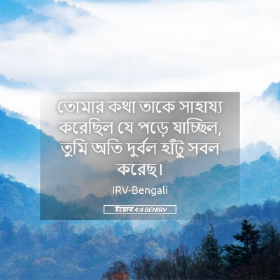 Picture 05 - ইয়োব 4:4 BENIRV - তোমার কথা তাকে - Bible Verse Picture