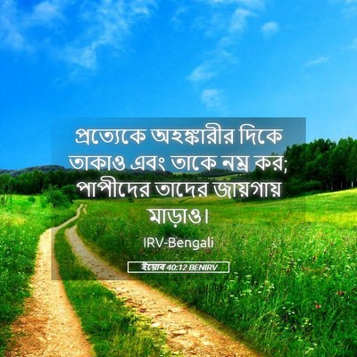 Picture 05 - ইয়োব 40:12 BENIRV - প্রত্যেকে - Bible Verse Picture