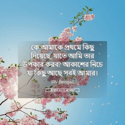 Picture 05 - ইয়োব 41:11 BENIRV - কে আমাকে প্রথমে - Bible Verse Picture