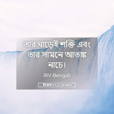 Picture 05 - ইয়োব 41:22 BENIRV - তার ঘাড়েই শক্তি - Bible Verse Picture
