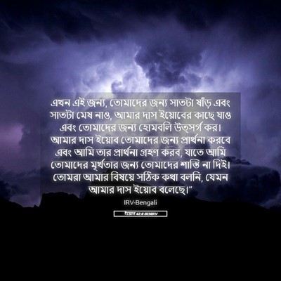 Picture 05 - ইয়োব 42:8 BENIRV - এখন এই জন্য, - Bible Verse Picture