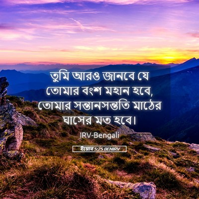 Picture 05 - ইয়োব 5:25 BENIRV - তুমি আরও জানবে যে - Bible Verse Picture