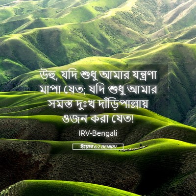 Picture 05 - ইয়োব 6:2 BENIRV - উহু, যদি শুধু আমার - Bible Verse Picture