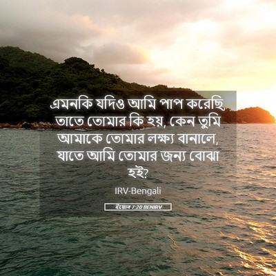 Picture 05 - ইয়োব 7:20 BENIRV - এমনকি যদিও আমি পাপ - Bible Verse Picture