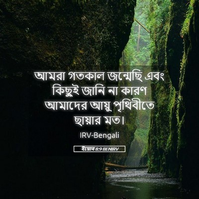 Picture 05 - ইয়োব 8:9 BENIRV - আমরা গতকাল - Bible Verse Picture