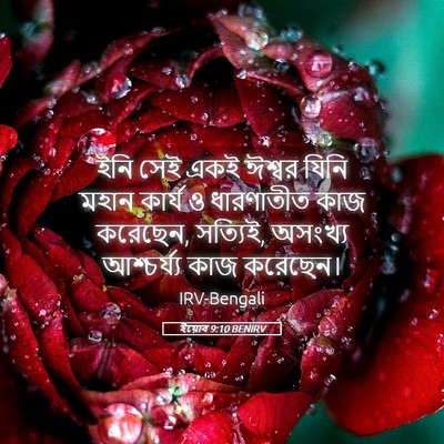 Picture 05 - ইয়োব 9:10 BENIRV - ইনি সেই একই ঈশ্বর - Bible Verse Picture