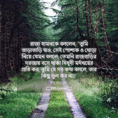 Picture 05 - ইষ্টেৰ 6:10 BENIRV - রাজা হামনকে বললেন, - Bible Verse Picture