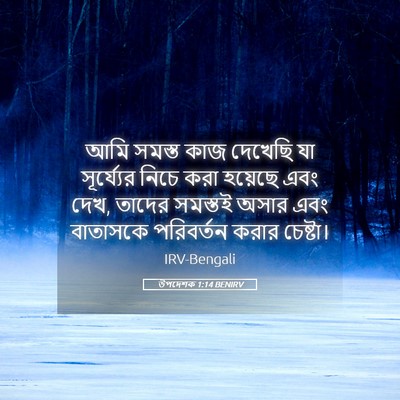 Picture 05 - উপদেশক 1:14 BENIRV - আমি সমস্ত কাজ - Bible Verse Picture