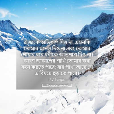 Picture 05 - উপদেশক 10:20 BENIRV - রাজাকে অভিশাপ দিও - Bible Verse Picture