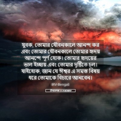 Picture 05 - উপদেশক 11:9 BENIRV - যুবক, তোমার - Bible Verse Picture