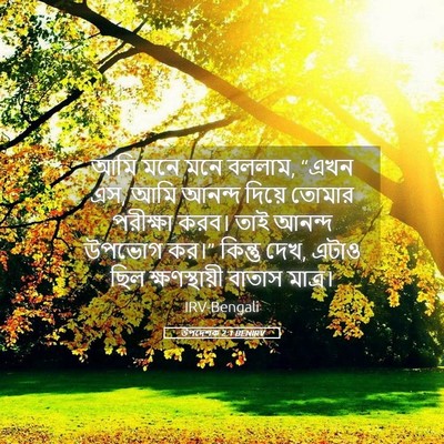 Picture 05 - উপদেশক 2:1 BENIRV - আমি মনে মনে বললাম, - Bible Verse Picture