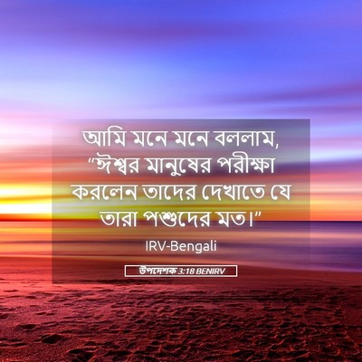 Picture 05 - উপদেশক 3:18 BENIRV - আমি মনে মনে বললাম, - Bible Verse Picture