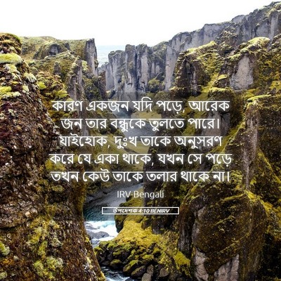 Picture 05 - উপদেশক 4:10 BENIRV - কারণ একজন যদি পড়ে, - Bible Verse Picture