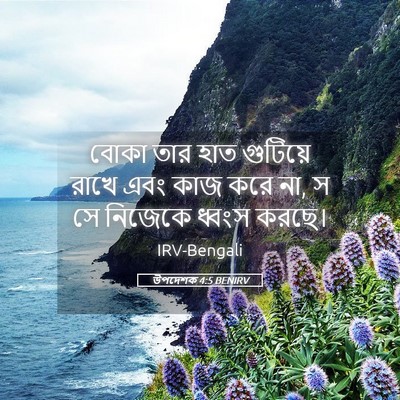 Picture 05 - উপদেশক 4:5 BENIRV - বোকা তার হাত - Bible Verse Picture