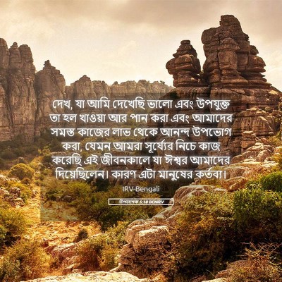 Picture 05 - উপদেশক 5:18 BENIRV - দেখ, যা আমি দেখেছি - Bible Verse Picture