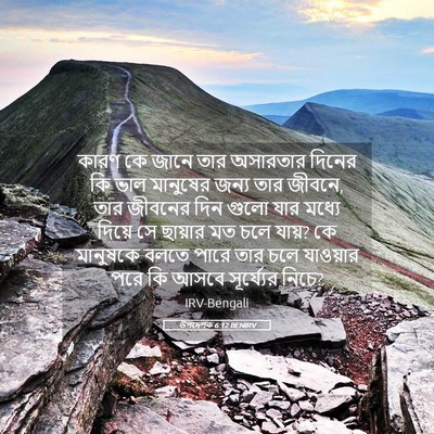 Picture 05 - উপদেশক 6:12 BENIRV - কারণ কে জানে তার - Bible Verse Picture